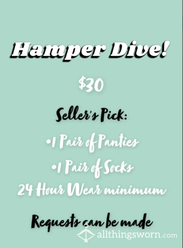 🤩Hamper Dive! (1 Pair Of Panties & 1 Pair Of Socks)