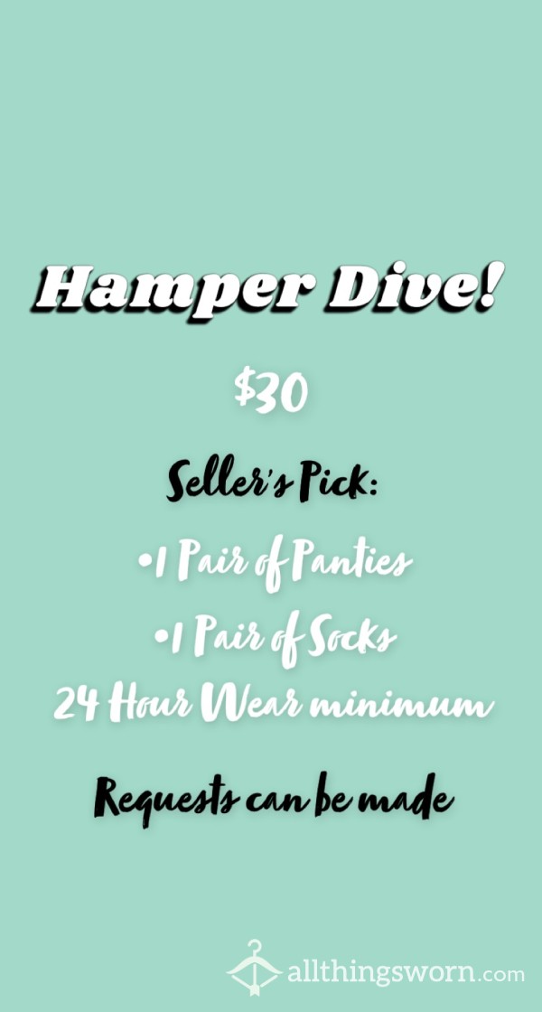 🤩Hamper Dive! (1 Pair Of Panties & 1 Pair Of Socks)