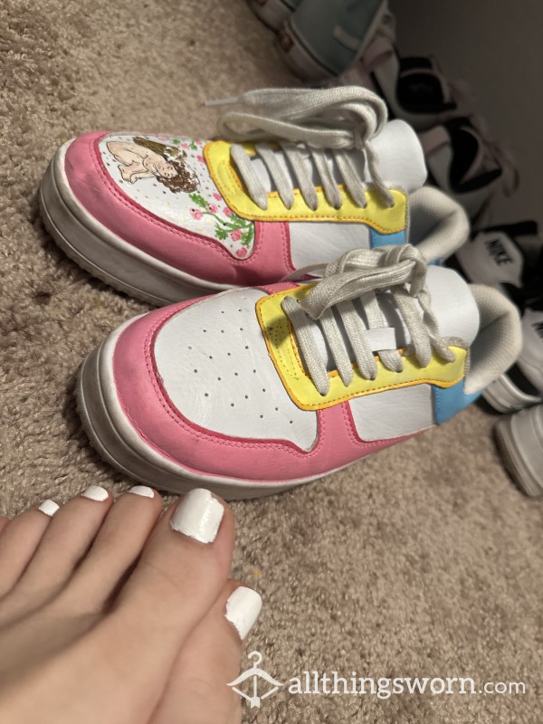 Hand Painted Sneakers Worn In