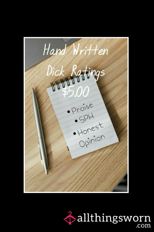 Hand Written D*ck Ratings