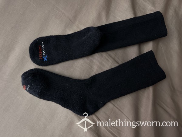 Hanes Black Crew Socks