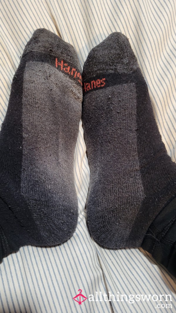 Hanes, Old, Black, Crew Socks