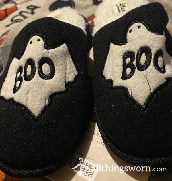 Happy Halloween Worn Slippers!