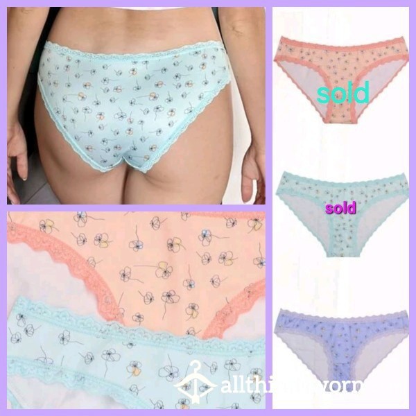 " He Loves Me He Loves Me Not " Silky Flor*l  Daisy Pastel Knickers. Super Soft And Super Sa**y And S**y Yet Cute 🥰 48 Hours Wear