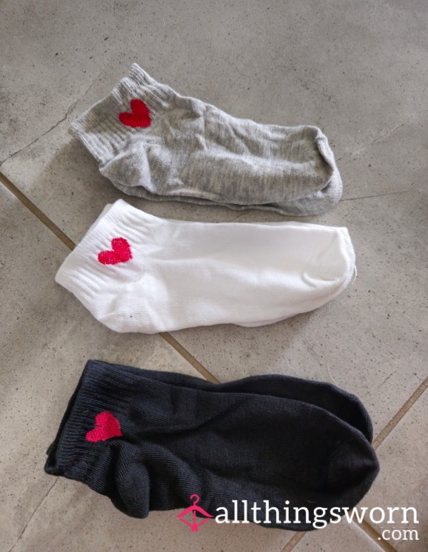 Heart Ankle Socks, Various Colours ♥️