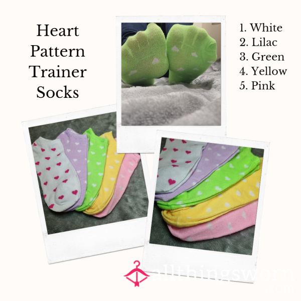 Heart Pattern Trainer Socks | 3 Days Wear | Includes Pics And Clip | See Photos For More Info - From £20.00 + P&P