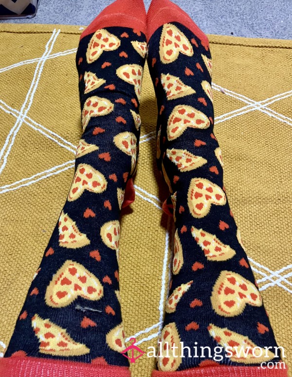 Heart Pizza Crew Sock (has Matching Panty Available)