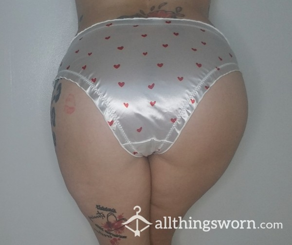 Heart Print Silk Panties