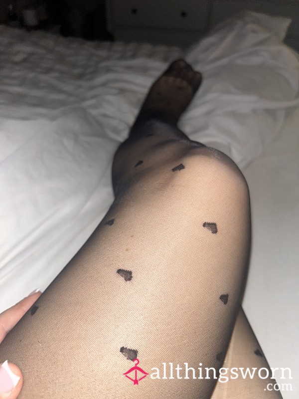 Heart Print Tights