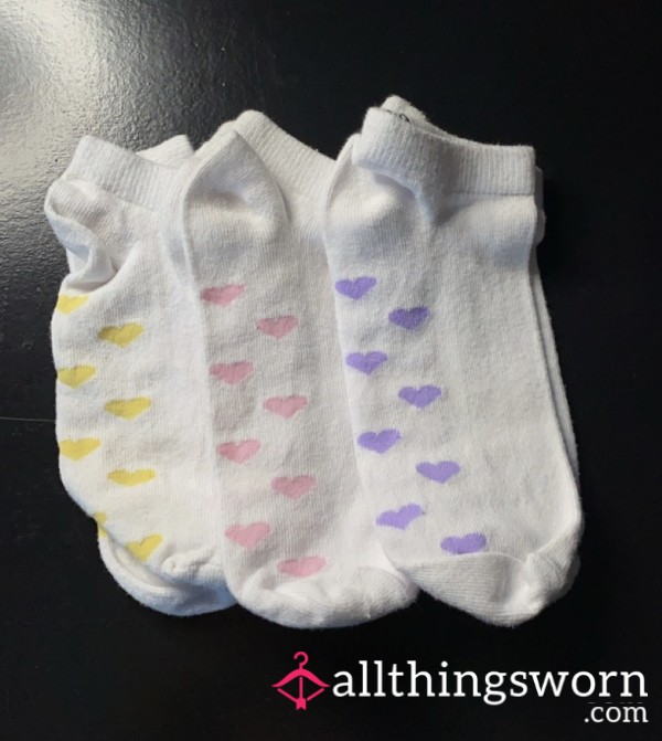 💛🩷💜heart Sock Set