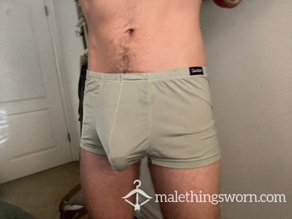 Heavily Worn Freshly Nutted In Spandex Briefs Extra Sweaty