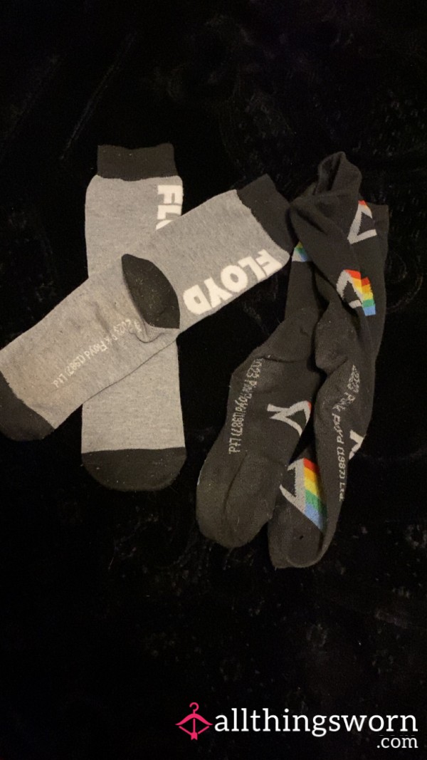 Heavily Worn Pink Floyd Socks