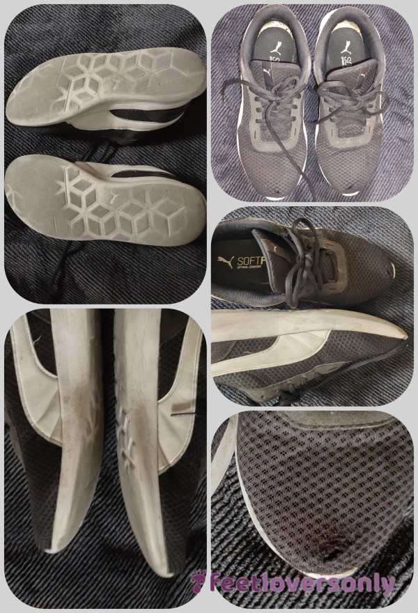 Heavily Worn Puma Running Shoes