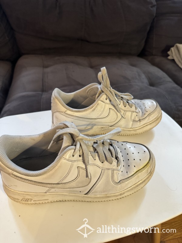 Heavily Worn White Nike Air Size 8.5