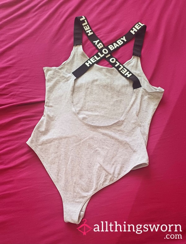 "Hello Baby" Grey Bodysuit 😘💕