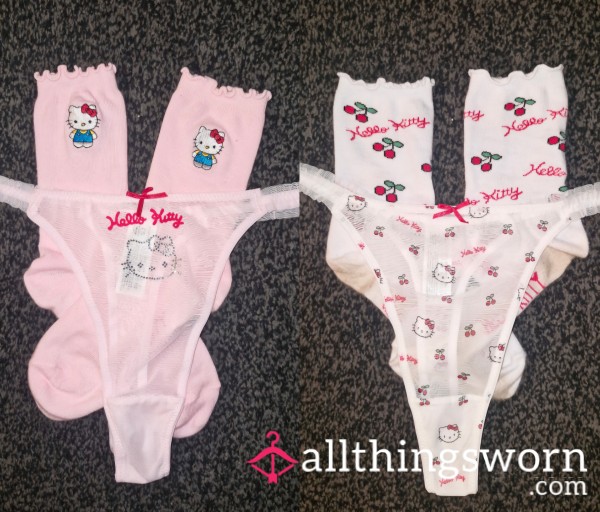 HELLO KITTY BUNDLE THONGS AND SOCKS