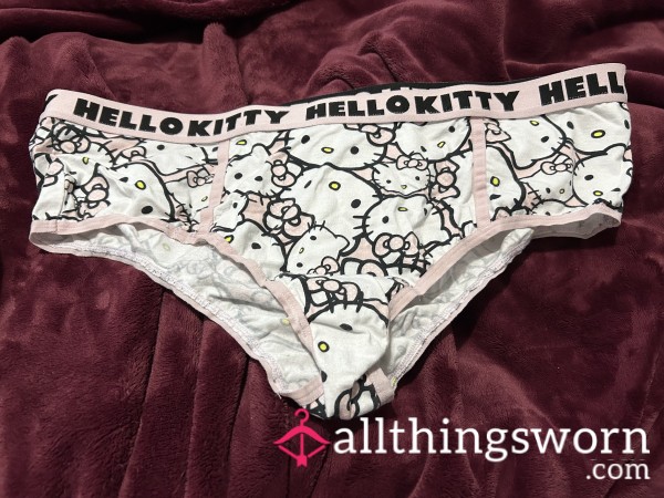 ~HELLO KITTY LIGHT PINK & WHITE COTTON CHEEKY PANTY~