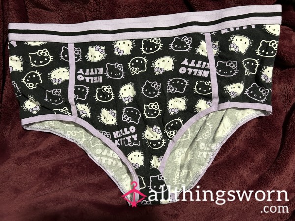 ~HELLO KITTY PURPLE & BLACK COTTON CHEEKY PANTY~