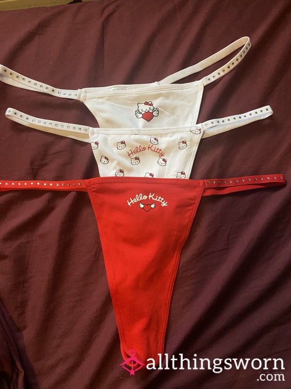 Hello Kitty Thongs With Gems