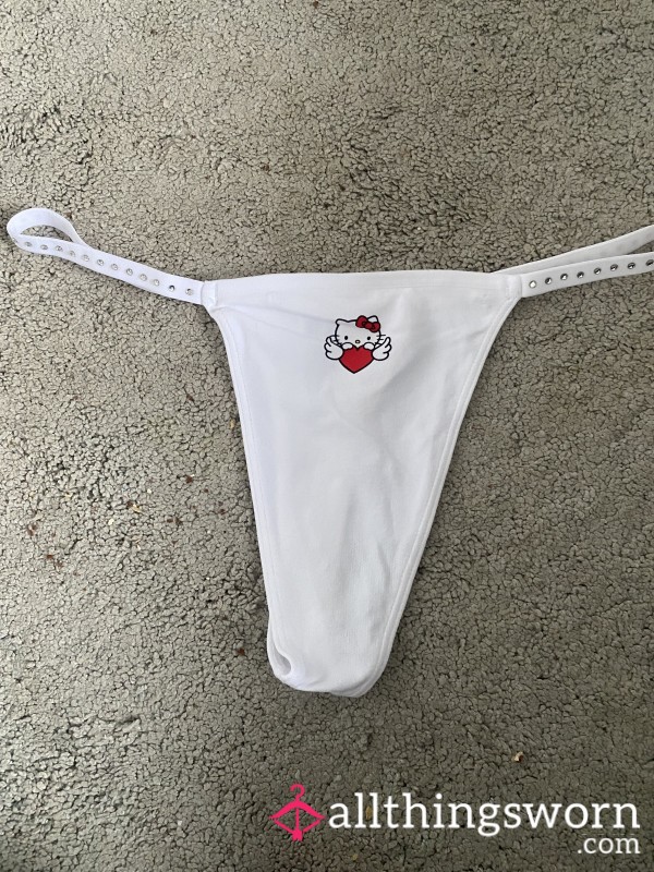 Helo Kitty S**y White Thong