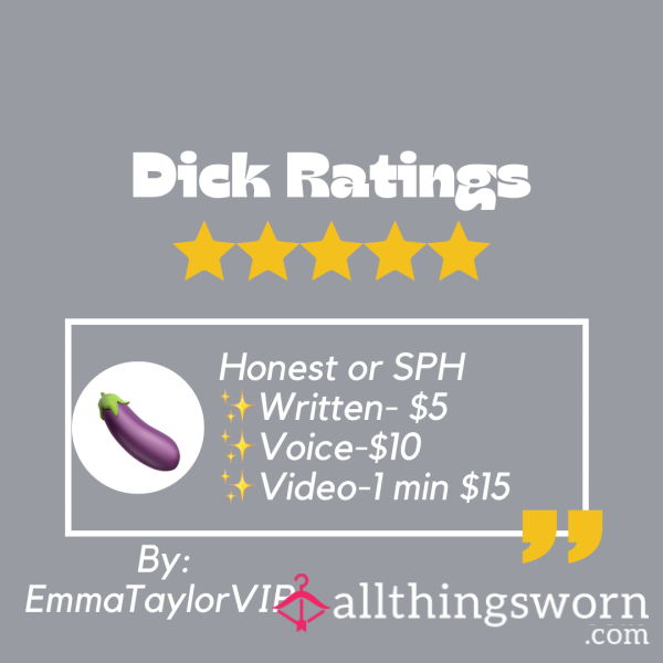 Here’s Your Chance For D*ck Ratings🍆