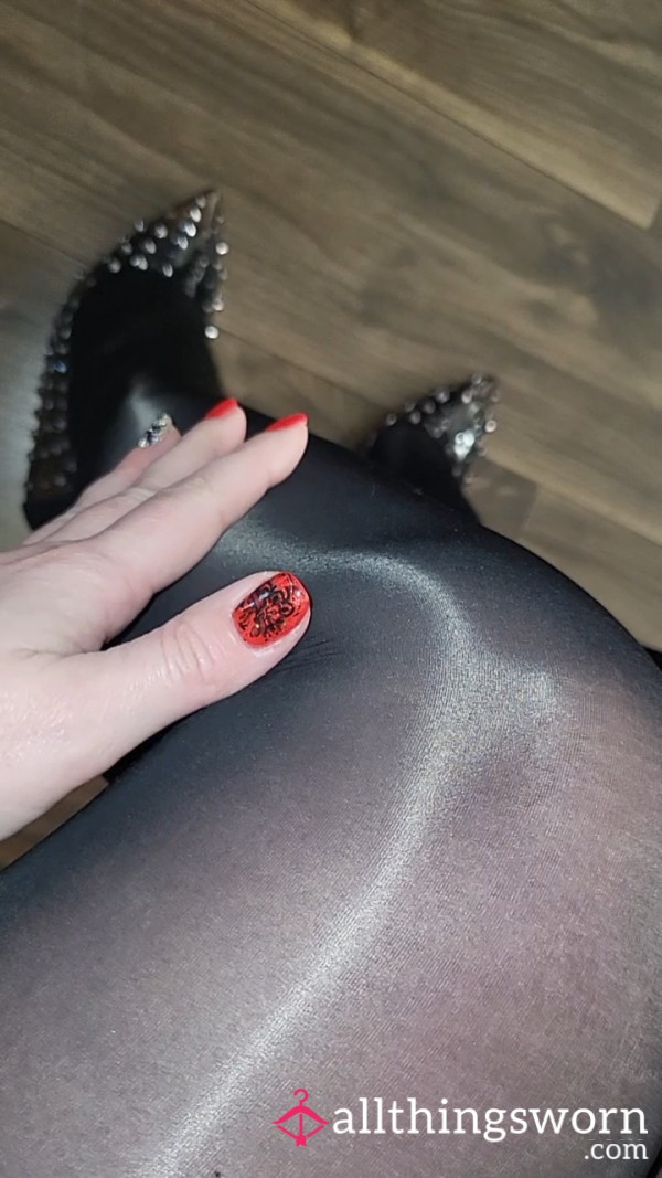 High Gloss Black Stockings Tease 5min40s