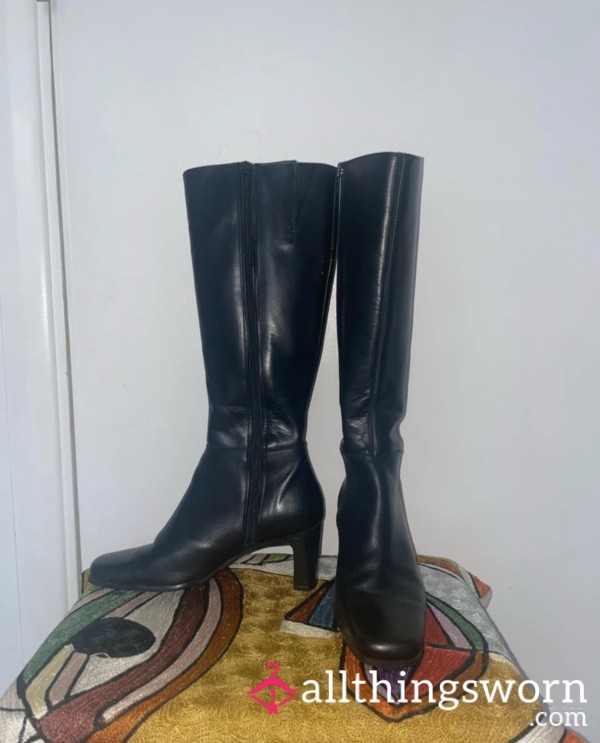 High Heel Leather Boots