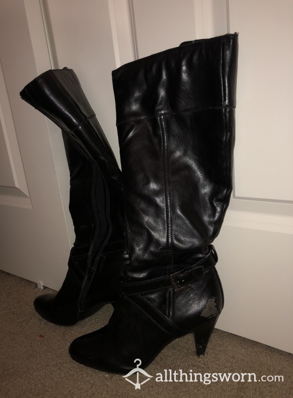 High Heel Leather Boots