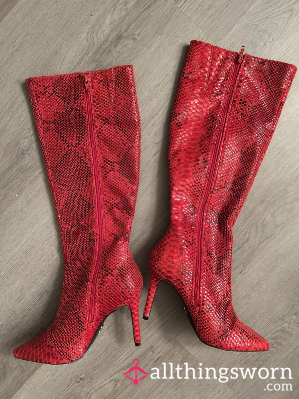 High Heeled Knee High Boots