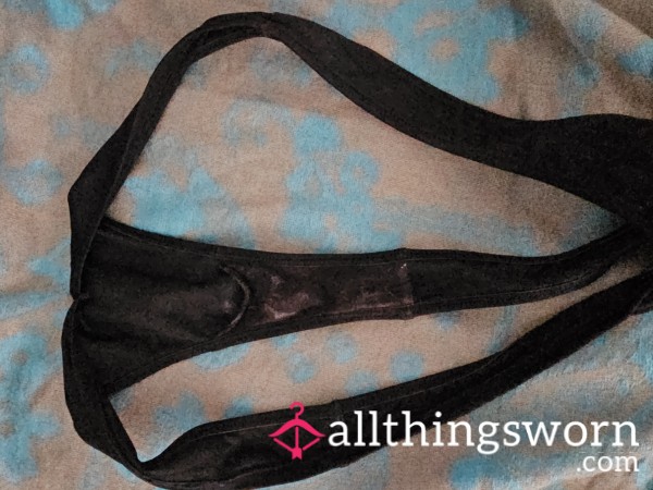 High Waist Black Thongs. 2 Days Worn So Nice And Wet