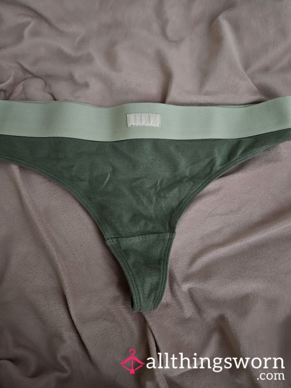 High Waisted Green Thong