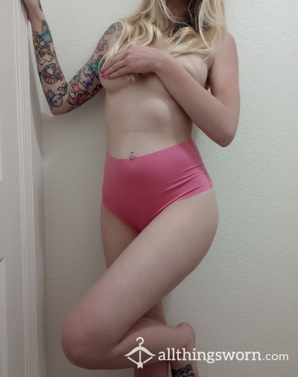 High Waisted Pink Cheeky Thong