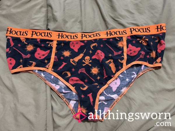 ~HOCUS POCUS BLACK & ORANGE COTTON CHEEKY PANTY~