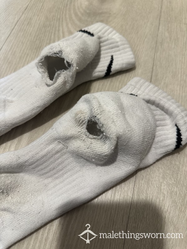 Holey White Nike Socks