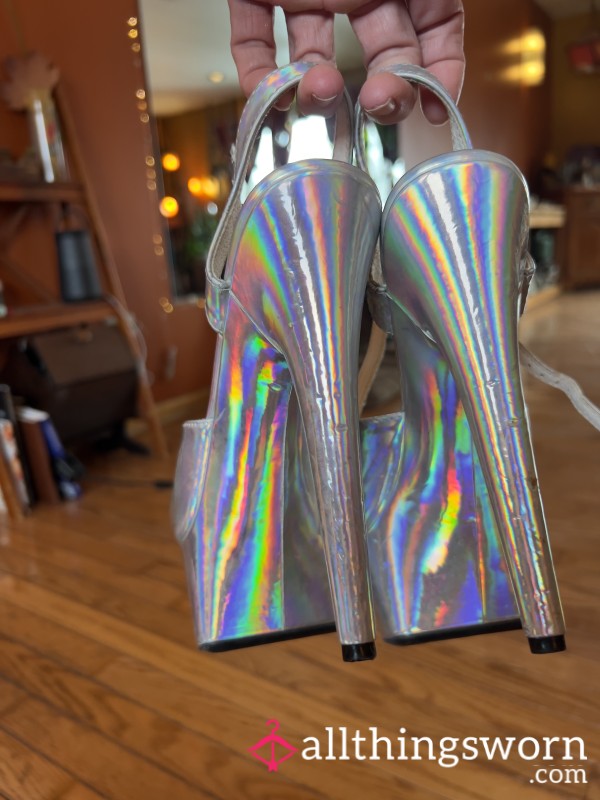 Holographic Silver High Heels