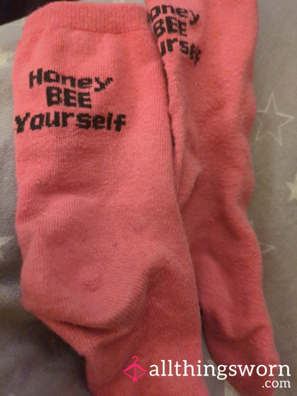 Honey Bee Yourself Socks Worn For 3 Days