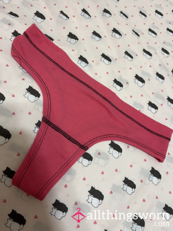 Hot Pink Cotton Thong