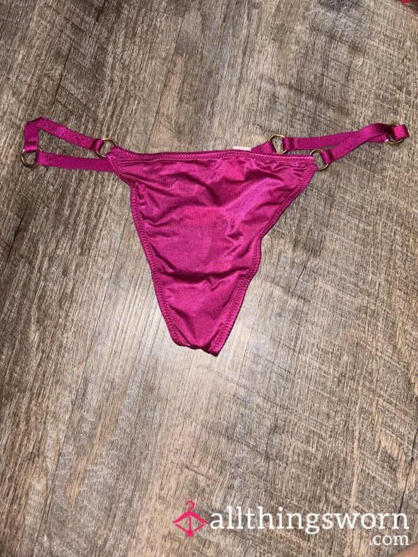 HOT PINK & GOLD SATIN G STRING