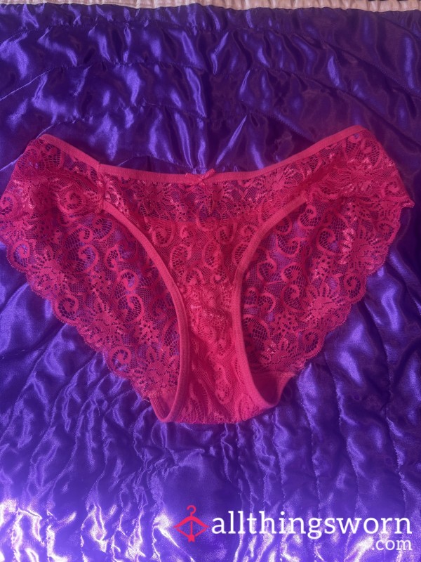 Hot Pink Lace See Thru Panties