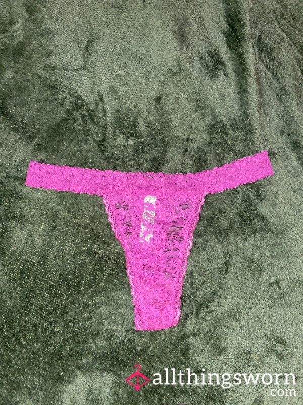 Hot Pink Lace Thong