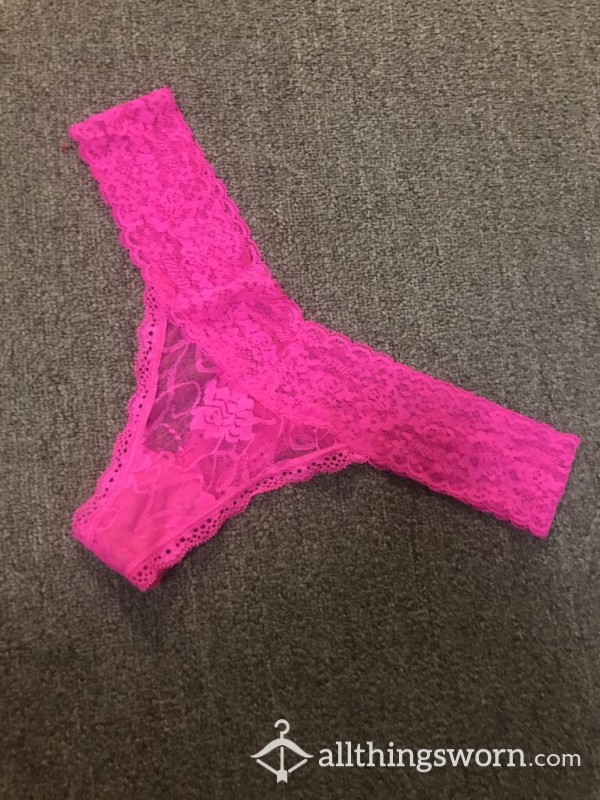 Hot Pink Lace Thong