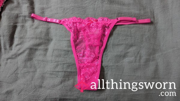 Hot Pink Lace Thong