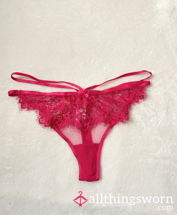 Ann Summers Hot Pink Strapped Lace Thong