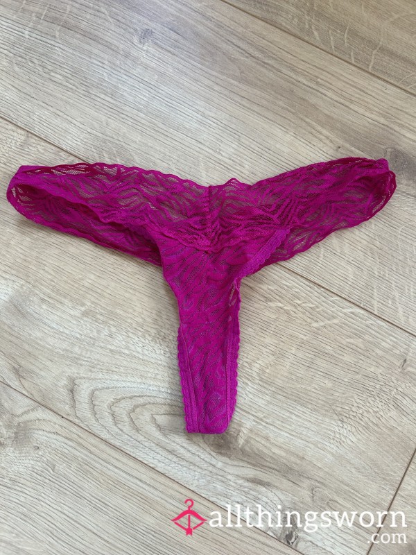 Hot Pink Zebra Lace Thong 💖