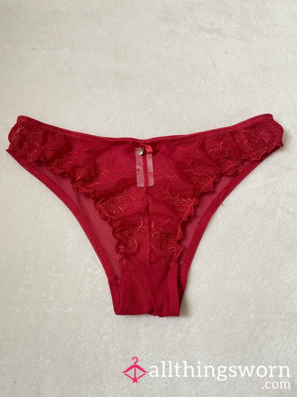 Hot Red Lace Briefs ❤️