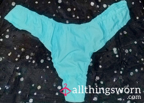 Hot Teal Ruffle Thong