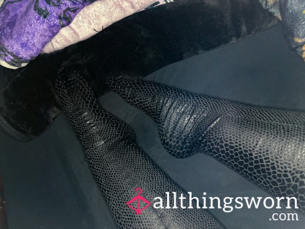 Hot Shiny Snake Skin Long Socks