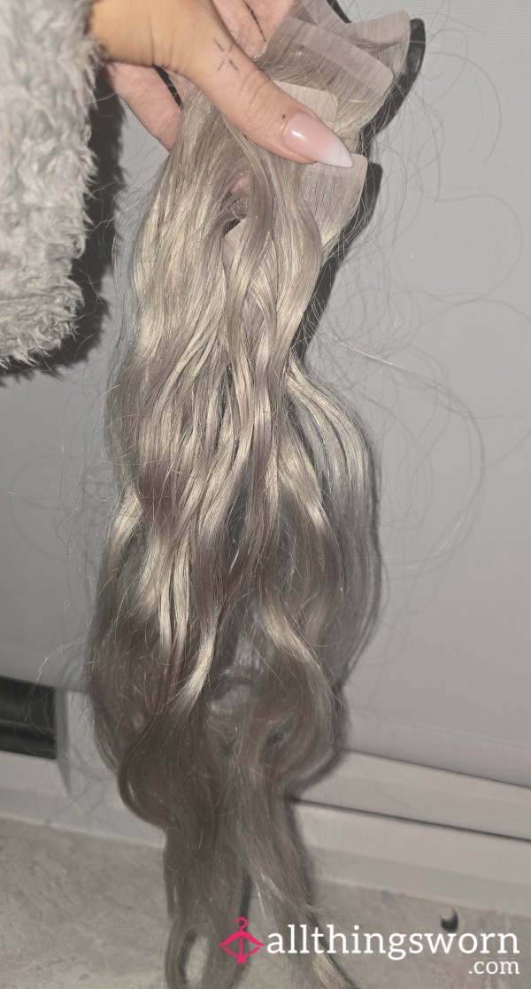 Human Hair Extensions - Silver