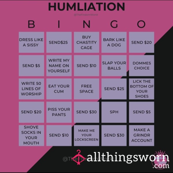 Humiliation Bingo😋