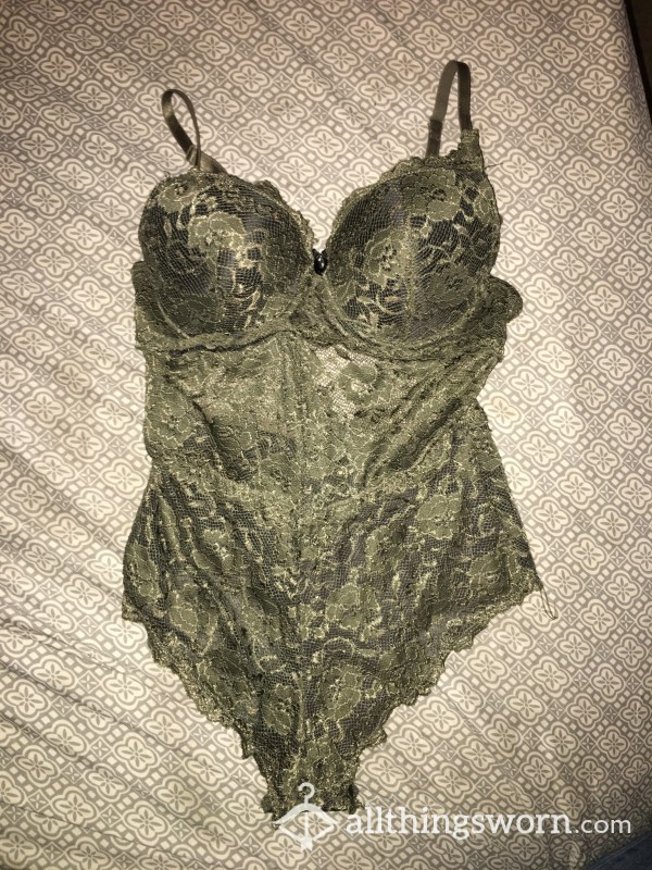 Hunter Green Lace Teddy